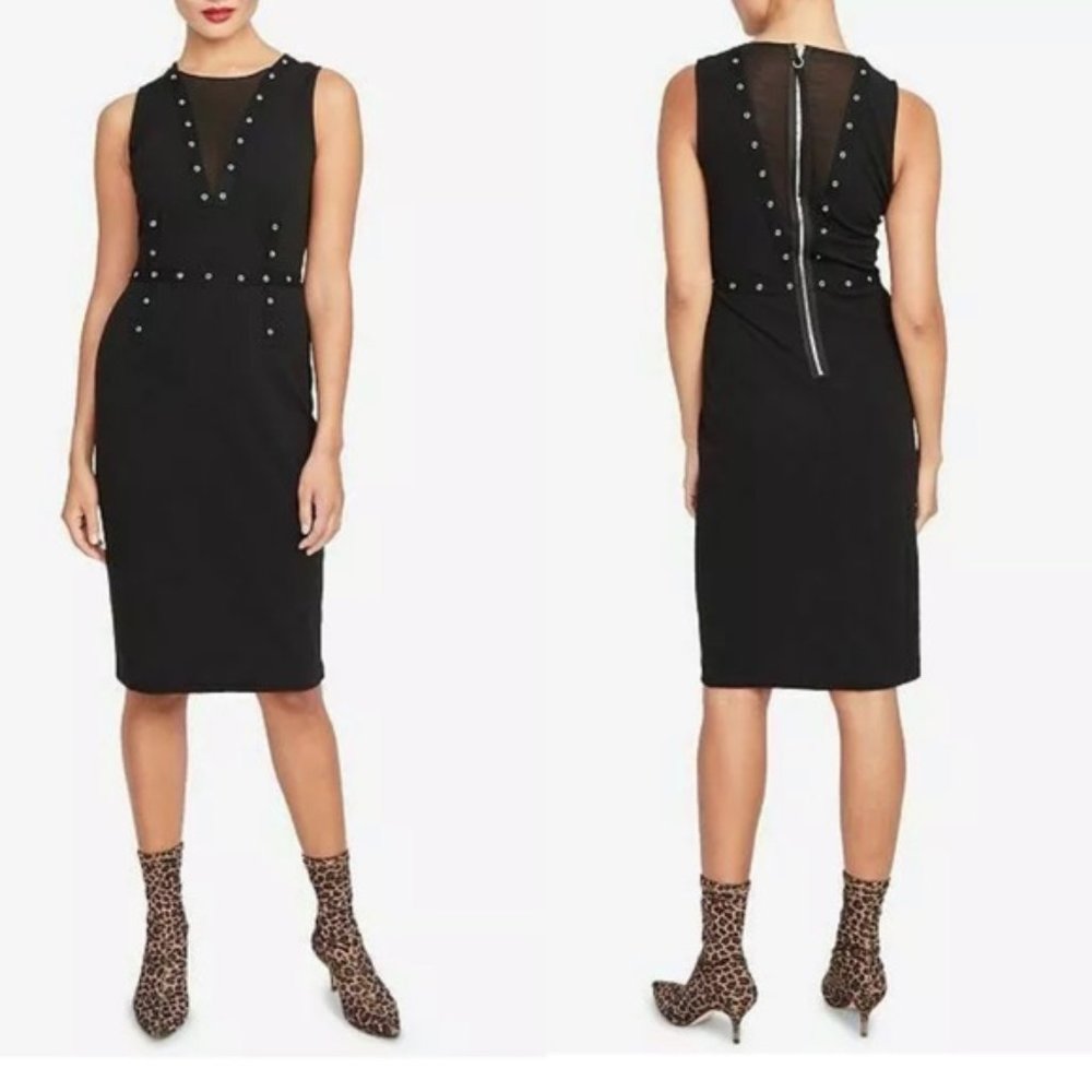 NWT Rachel Roy Grommet Mesh Inset Sleeveless Dress